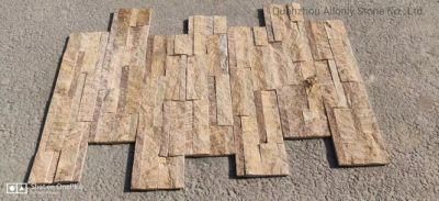 China Yellow Sandstone Culture Stone, Stacked Stone Panel, Thin Stone Veneer, Exposed Wall Stone, Ledge Stone for Wall Cladding