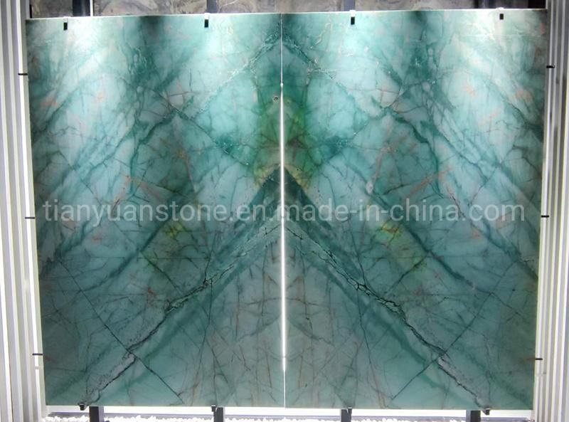 Natural Stone Green Marble Slab for Flooring Tiles/Step Stairs/Countertops