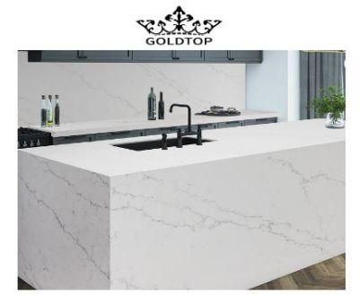 High Quality Venatino Statuario Polished/Honed/Leather Finish Calacatta Stone Slabs/Tiles Artificial Quartz for Kitchen Countertop