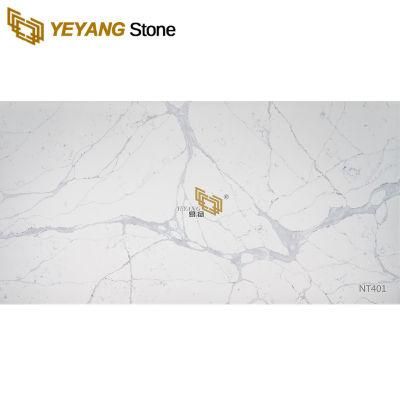 Artificial White Calacatta Quartz Stone Factory for Bathroom/Vanity/Kitchen/Countertops