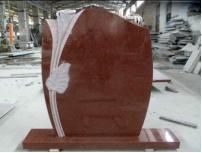 Red Monument Rose Flower Carve Tombstone Upright Tombstone