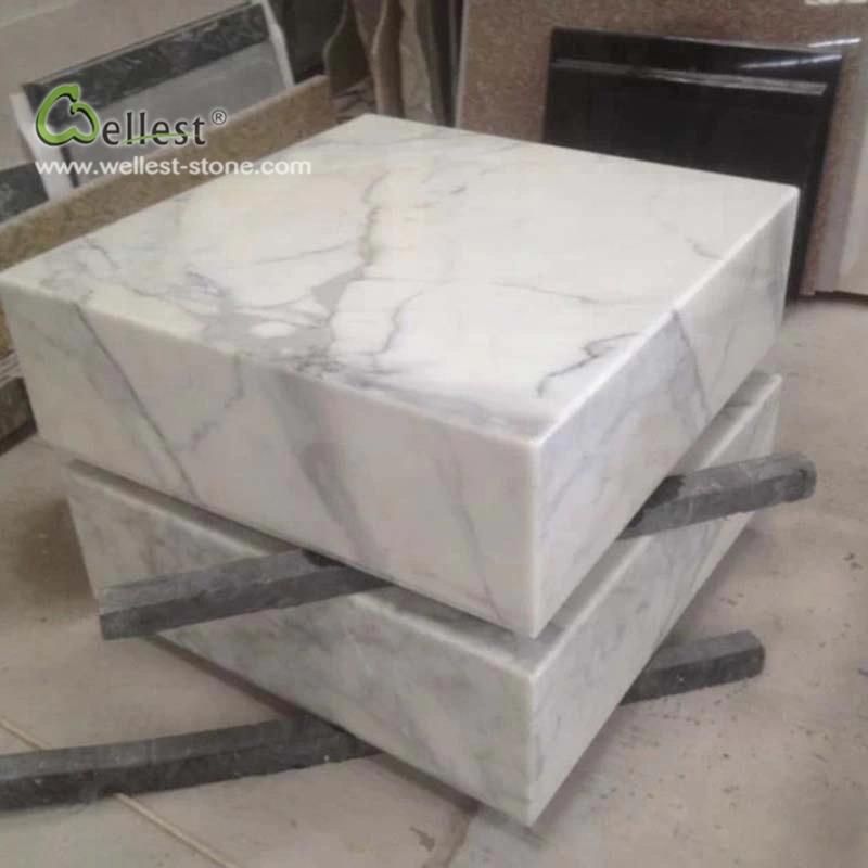 Luxury Store Exhibition Counter White Marble Cabinet Kitchen Furniture Hotel Table Locker