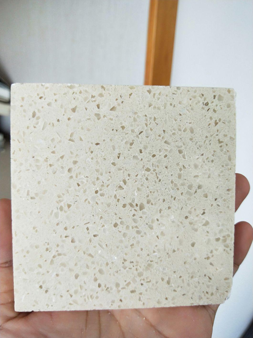 High Quality Yellow Crystal Quartz Artificial Stone Polished Countertop
