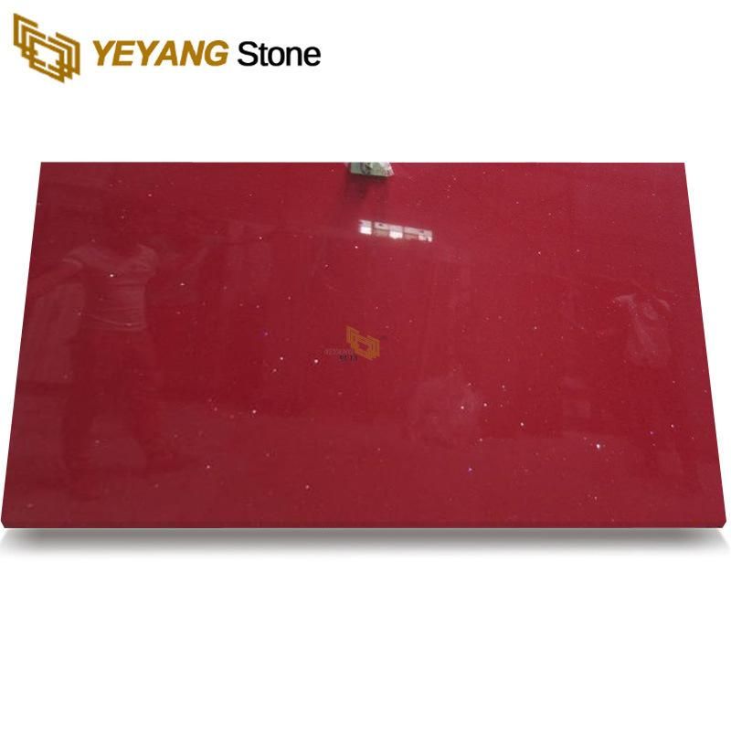 Popular Crystal Red Quartz Slab for Bathroom/Kitchen/Tops/Floor Wall