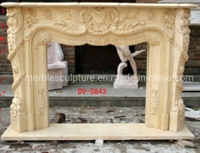 Beautiful Home Decoration Elegant Natural Indoor Carved Marble Fireplace (SY-MF335)
