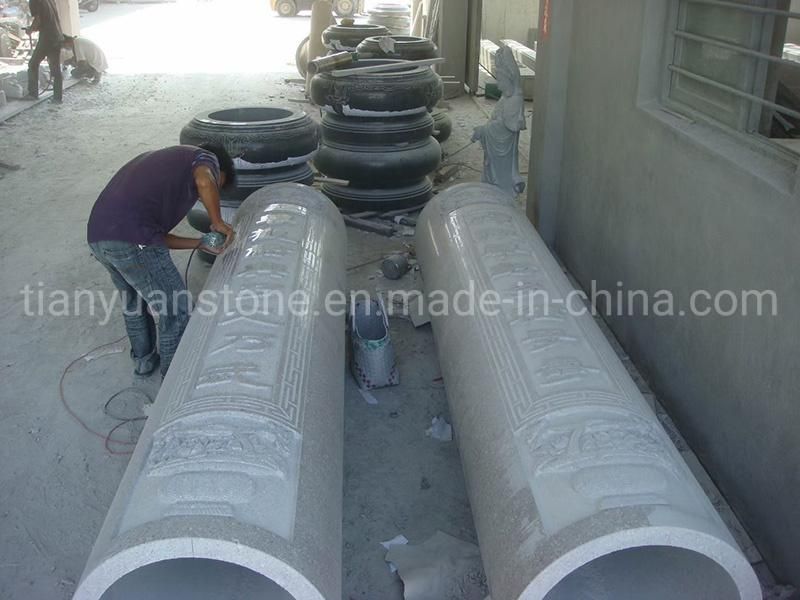 Granite Building Design Dragon Pillar Carved Chinese Dragon Column