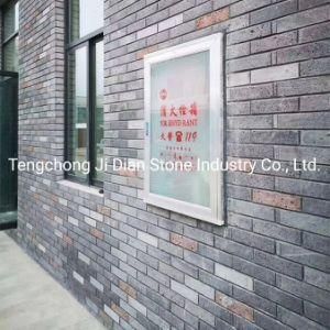Natural Grey Lava Stone Brick for Wall Cladding Masonry