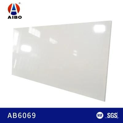 Non Reactive to Acid Countertops Cream White Carrara Quartz Stone