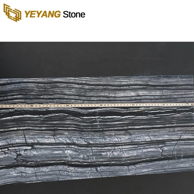 Polished Black Wooden Marble Tiles Black Forest Marble Dining Table