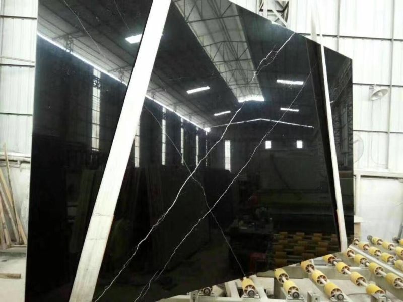 High Quality Nero Marquina Black Marble Tiles, Marble Slabs