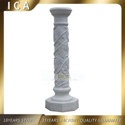 Marble Small Column White Pillar Stone Decoration Outdoor