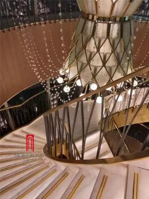 Custom Stairs Tiles Marble Sintered Stone Composite Aluminum Honeycomb Spiral Staircase