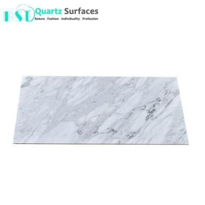 Chinese 4mm Thin White Bianco Carrara Marble Tiles for Wall