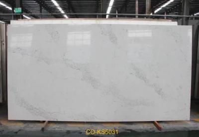 White Co-Ks5031 Calacatta Quartz Stone Slab Used for Home Decoration
