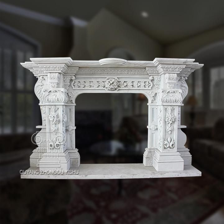 Home Decoration Excellent Carving Stone Granite Marble Fireplace