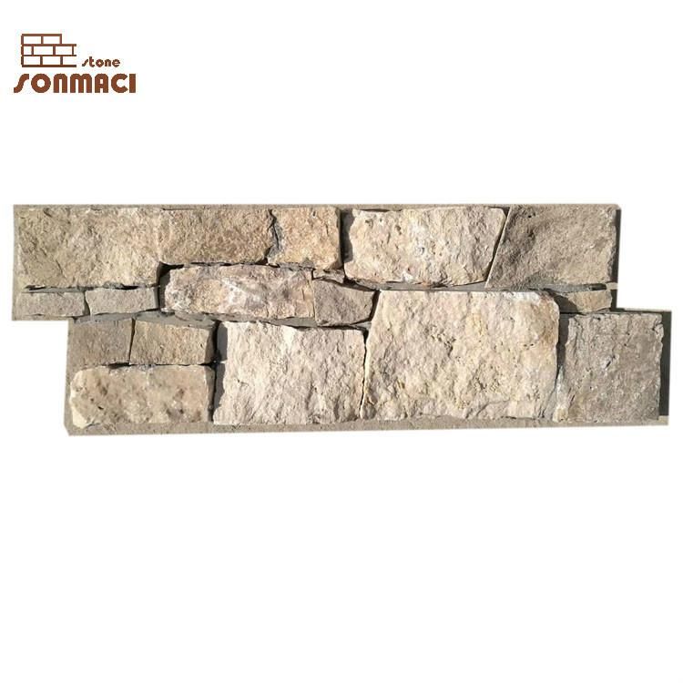 Popular Cheap Blue Limestone Culture Stone Wall Panel Covering Decorated Stone