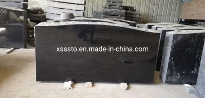 Hot Sale Shanxi Black Granite Serp Top Upright Monuments Headstone