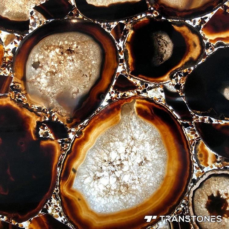 Interior Decorated Building Material Translucent Natural Agate Counter Top
