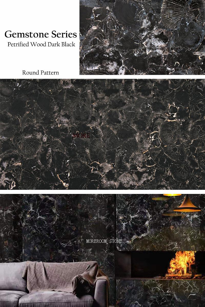Gemstone Black Petrified Wood Slab