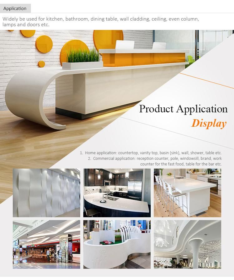 Translucent Artificial Stone Slab Corian Decorative Solid Surface