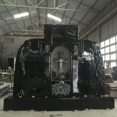 Large Volgograd Black Granite Tombstone Monument