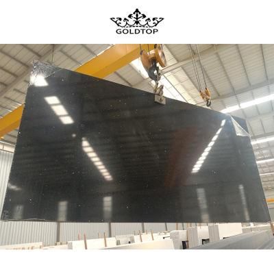 127*64inch Large Size Polished/Glass/Shiny Surface Sparkle/Crystal Black/White/Gery Artificial Synthetic Quartz Slabs