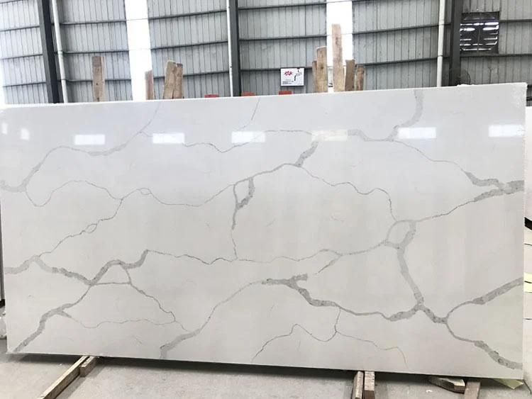 High Quality Calacatta White Quartz Stone Slab Artificial Stones for Kitchen Counter Top