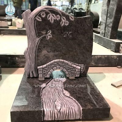 Granite Monument Tree Shaped Carved Headstone Tombstone
