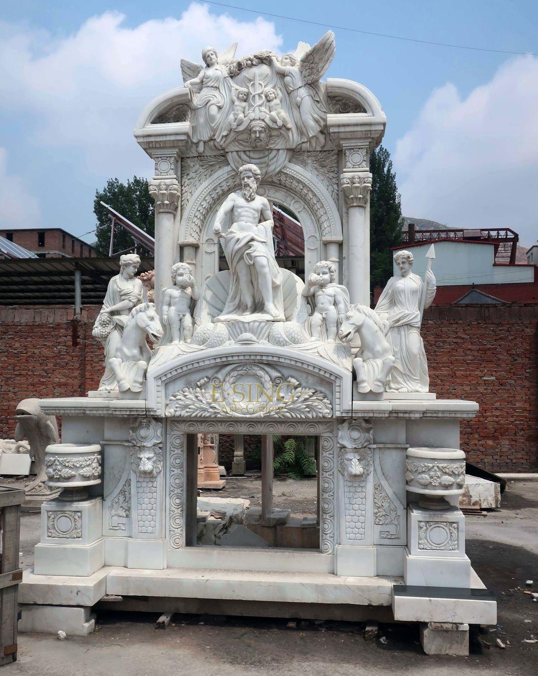 Exported to Worldwide Chinese Wholesale Natural Marble Fireplace Model