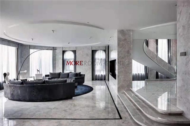 Light Gray Natural Marble Stone for Flooring Wall Staircase