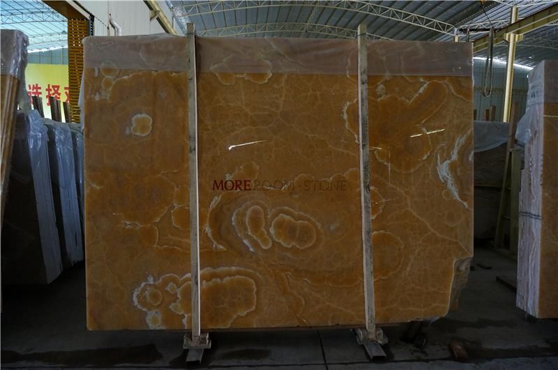 Sales Orange Yellow Transmission Onyx Marble Slab
