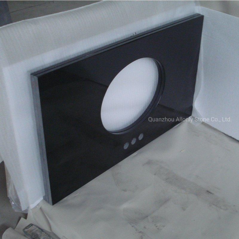 Bullnose China Mongolia Black Granite Kitchen Countertops Colors for Bathroom