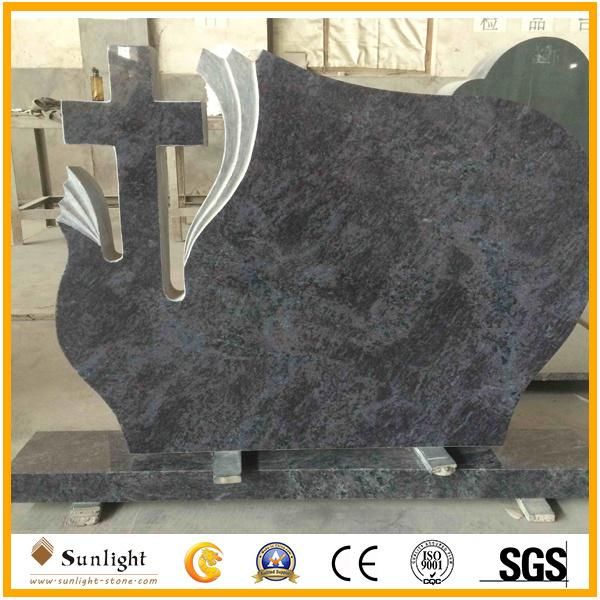Modern Design India Bahama/Orion/Vizag Blue Granite Engraving Tombstone