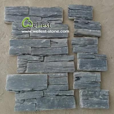 Top Sale Natural Black Slate Stacked Cement Wall Panels