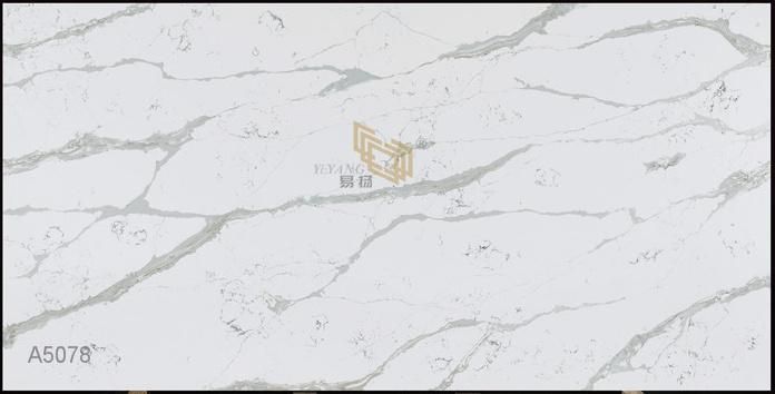Faux Stone Quartz Slab White Quartz for Countertop/Worktop/Wall/Vanity Wholesale