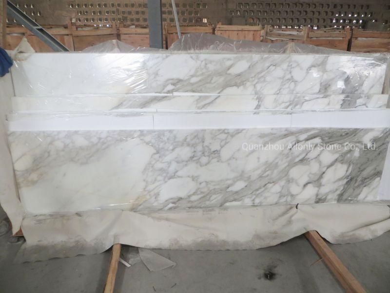 Italy Luxury Calacatta White Stone Kitchen Countertop Marble Dining Table