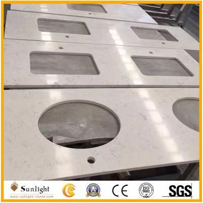 Customize White Quartz Stone Bathroom Countertops Vanity Tops
