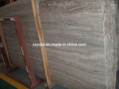 Silver Grey Travertine Marble Tile Polished Finishing for Wall Decoration