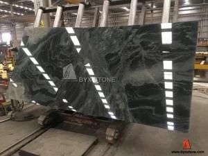 Galaxy Green Granite Leather Finish Slabs with Cross Cut