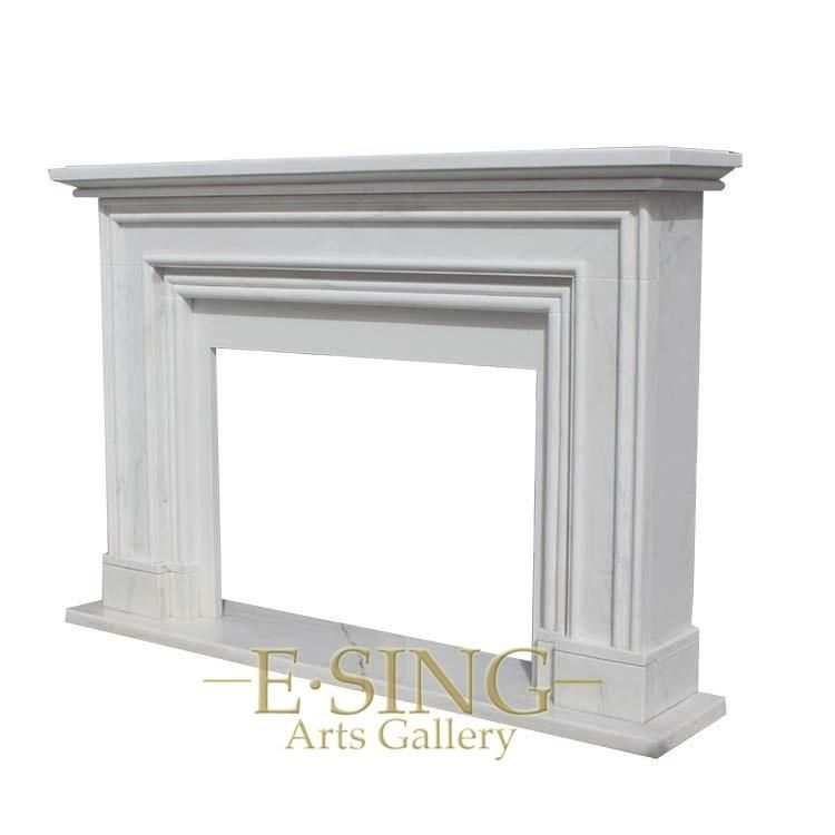 Hot Sale Factory Direct Supply Natural Stone Fireplace Mantle White Marble Fireplace Surround