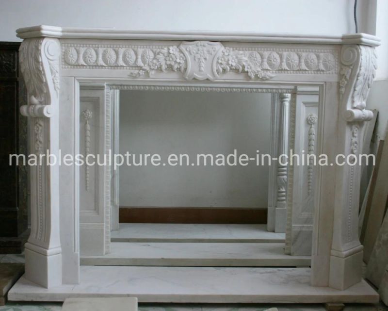 Factory Wholesale Hand Carving Marble Fireplace Home Decoration (SYMF-292)