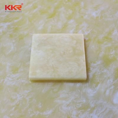 Yolk Decorated Artificial Onyx Solid Surface Stone Polished Translucent Wall Panel