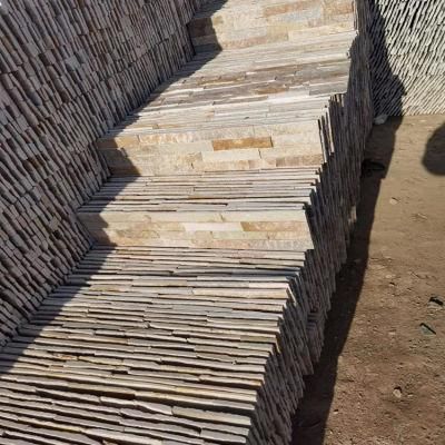Yellow White Quartzite Culture Stone Ledge Stone Stacked Stone Quartzite Stone Veneer