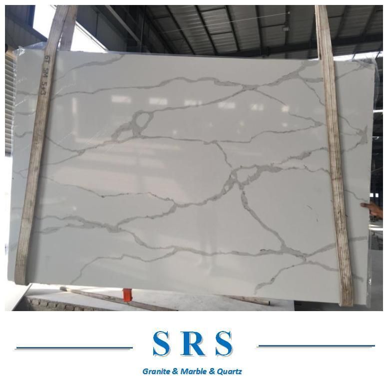 White Italian Calacatta Artificial Quartz for Vanity Tops/Table Tops/Countertop