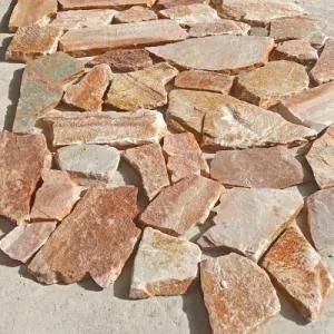 Irregular Yellow Natural Split Surface Sandstone Wall Cladding Stone Panels Facades