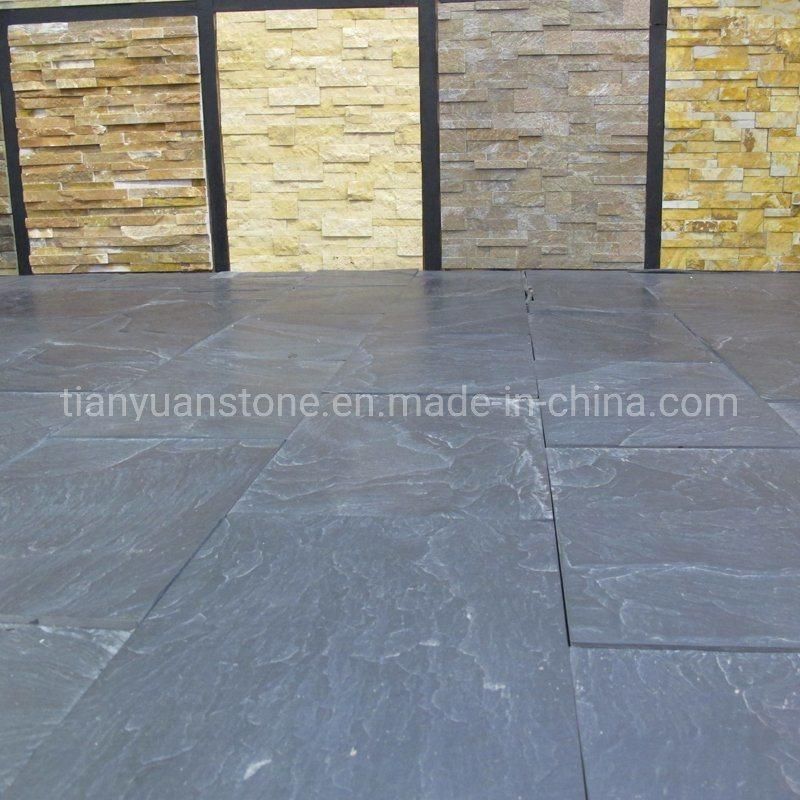 Natural Black Slate Flooring Large Slate Tiles for Exterior Decoration
