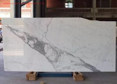 High End Italian Statuario White Marble Slabs Polished for Interior Wall Floor Decoration
