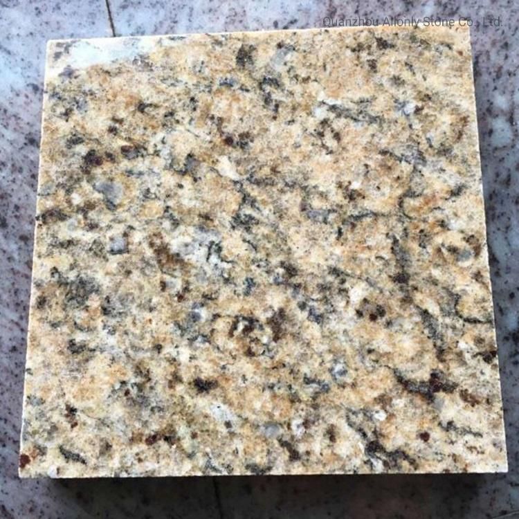 Precut Sink Hole Brazil Stone Color Giallo Napoleon Granite Kitchen Countertops