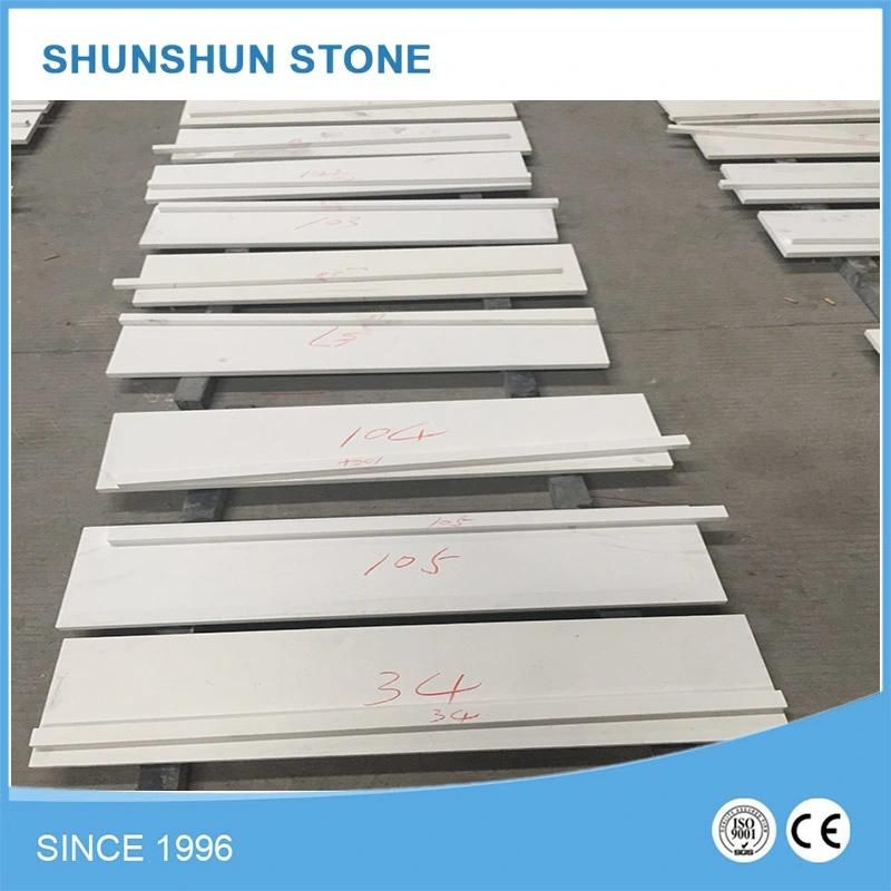 Pure White Artificial Quartz Stone Kitchen Table for Top