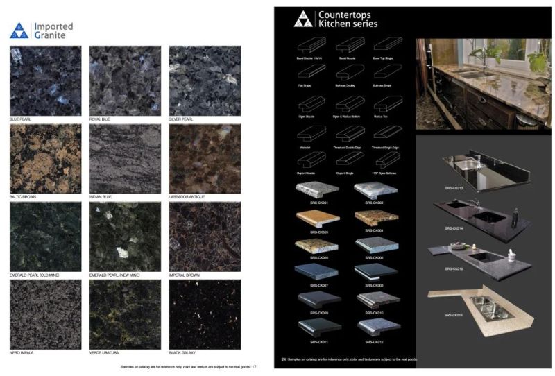 Natural Stone Black Granite Kitchen Countertop Bathroom Vanity Tops